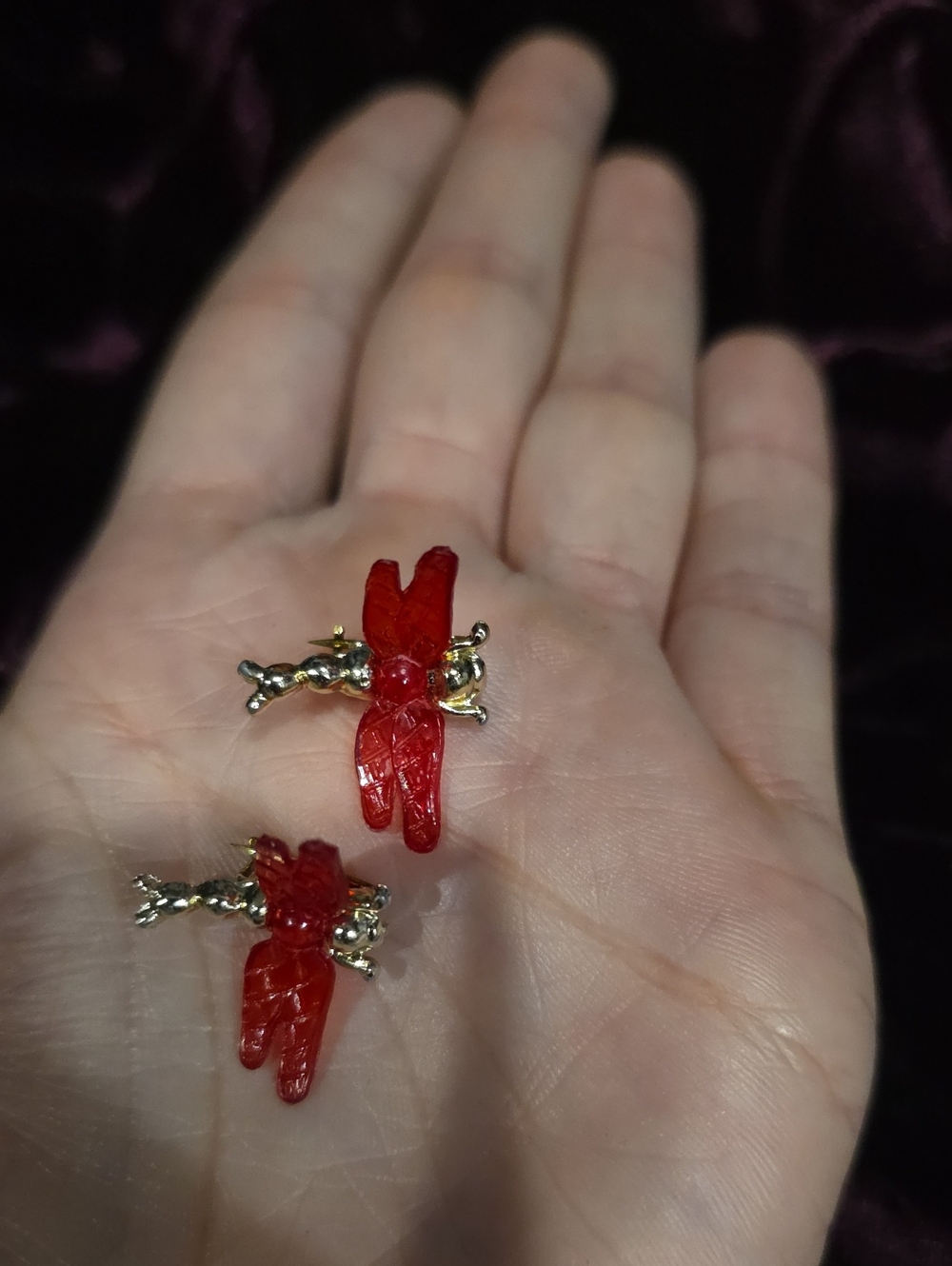 Vintage Red Dragonfly Small Clip Accessories